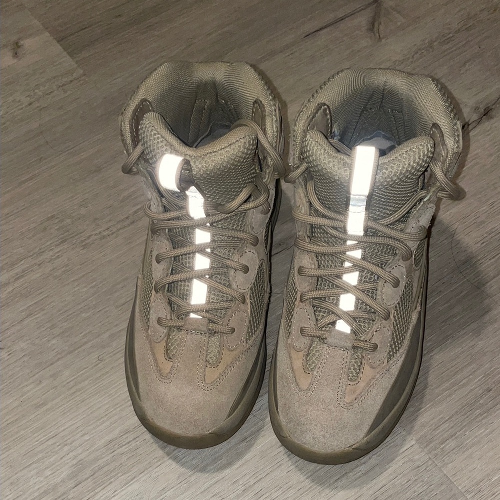 Yeezy Combat Boots in Taupe Beige with Reflective Striping